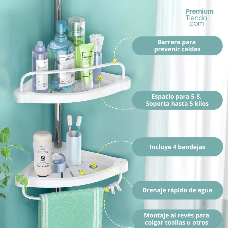 Organizador Esquinero de Baño con 4 niveles
