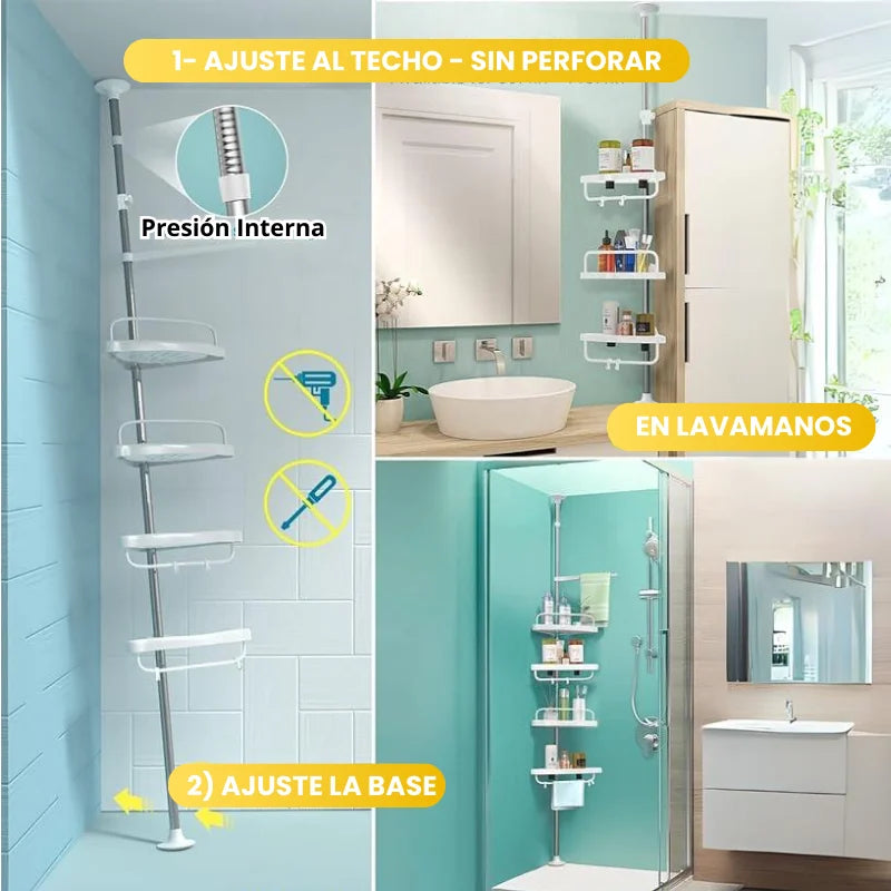 Organizador Esquinero de Baño con 4 niveles