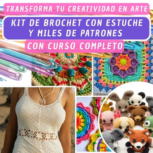 Kit de Crochet con Estuche + Curso Completo – Crea Amigurumis, Ropa y Mucho Más - Todo en Uno